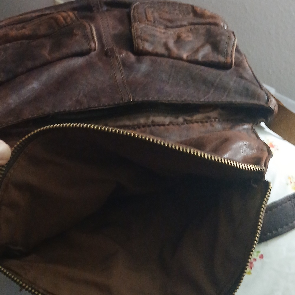 Lucky Brand "Stash" Bag Pre-owned Distressed Chunky Leather - Picture 14 of 16